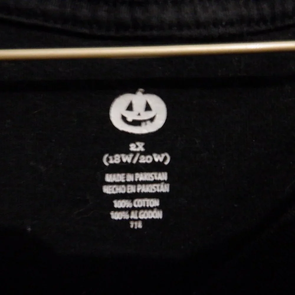 Happy Halloween Ladies Shirt 2X (18W - 20W) Black Purple Orange Gold Shimmer - Picture 8 of 15